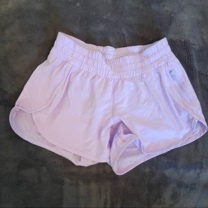 LILAC LULULEMON RUNNING SHORTS
